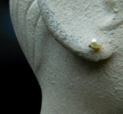 PETITE 14K GOLD PIERCED STUD PEARL EARRINGS .2 GRAMS HALLMARK